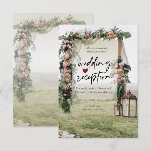 Bruiloft Arbor Lantaarn Receptie Kaart (Voorkant / Achterkant)