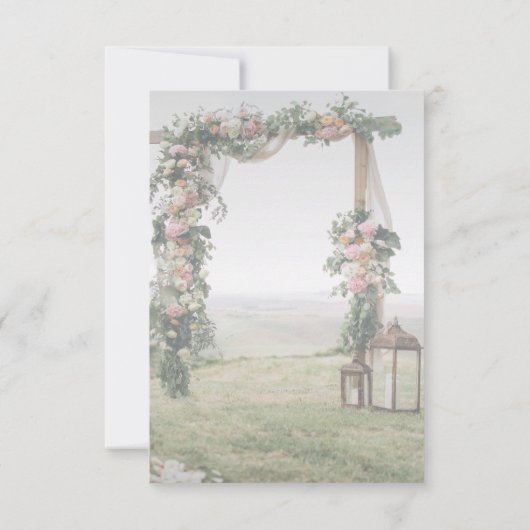 Bruiloft Arbor lantaarn repetitie diner Kaart (Achterkant)