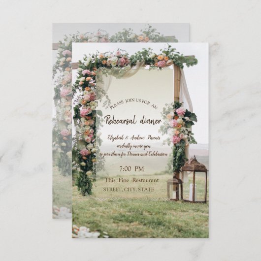 Bruiloft Arbor lantaarn repetitie diner Kaart (Voorkant / Achterkant)