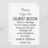 Bruiloft Audio gastenboek Kaart (Voorkant / Achterkant)