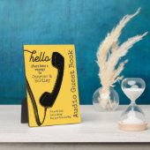 Bruiloft Audio Gastenboek Teken Zwart Telefoon Gee Fotoplaat (Zijkant)