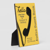 Bruiloft Audio Gastenboek Teken Zwart Telefoon Gee Fotoplaat (Zijkant)