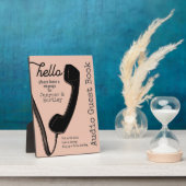 Bruiloft Audio Gastenboek Teken Zwart Telefoon op  Fotoplaat (Zijkant)