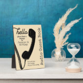 Bruiloft Audio Gastenboek Teken Zwart Telefoon op  Fotoplaat (Zijkant)