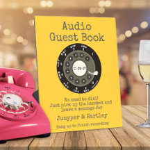 Bruiloft Audio Gastenboek Zwart Rotary Dial Moster
