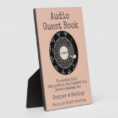 Bruiloft Audio Gastenboek Zwart Rotary Dial Roze Fotoplaat (Zijkant)