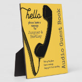 Bruiloft Audio Gastenboek Zwart Telefoon Mosterd 8 Fotoplaat (Zijkant)