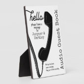 Bruiloft Audio Gastenboek Zwart Telefoon Ontvanger Fotoplaat (Zijkant)