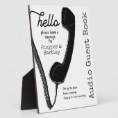 Bruiloft Audio Gastenboek Zwart Telefoon op Wit 8x Fotoplaat (Zijkant)