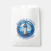 Bruiloft Avontuur Vuurtoren Zeilen Nautisch Bedankzakje (Voorkant)