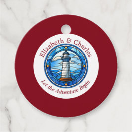 Bruiloft Avontuur Vuurtoren Zeilen Nautische Naam Bedankjes Labels