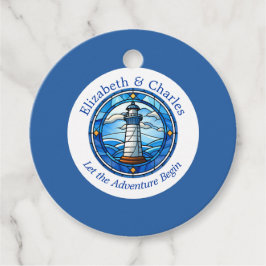 Bruiloft Avontuur Vuurtoren Zeilen Nautische Naam Bedankjes Labels