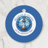 Bruiloft Avontuur Vuurtoren Zeilen Nautische Naam Bedankjes Labels (Achterkant)