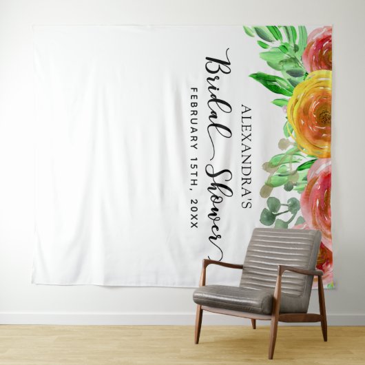 Bruiloft Backdrop - Bloemrijke Elegante Fotobooth Wandkleed (In Situ (horizontaal))