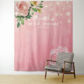 Bruiloft Backdrop Bloemrijke Mason Jar Lichten Wandkleed (In situ)