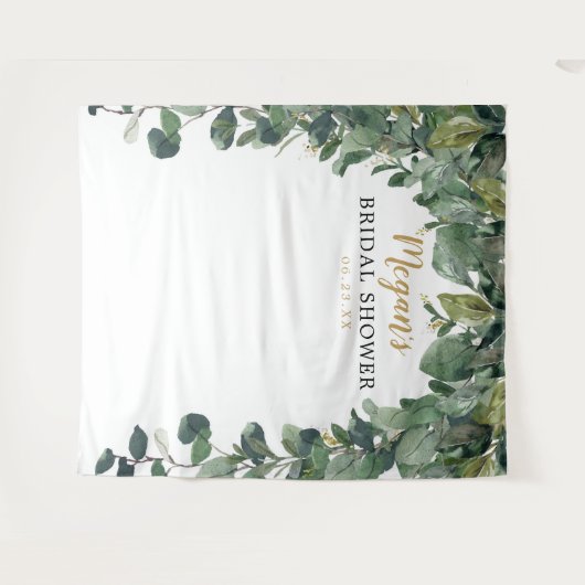 Bruiloft Backdrop - Eucalyptus - Fotohokje Wandkleed (Voorkant (horizontaal))