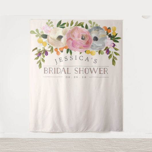 Bruiloft Backdrop - Fotohokje Sweet Blooms Wandkleed (Voorkant)