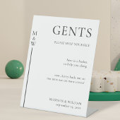 Bruiloft badkamer mand dames en heren toilet reclamebord met voetstuk