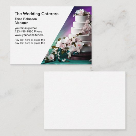 Bruiloft Bakkerij Cateraar Visitekaartjes (Voorkant / Achterkant)