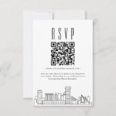 Bruiloft Baltimore QR code RSVP Kaartje (Voorkant)