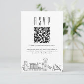 Bruiloft Baltimore QR code RSVP Kaartje (Staand voorkant)