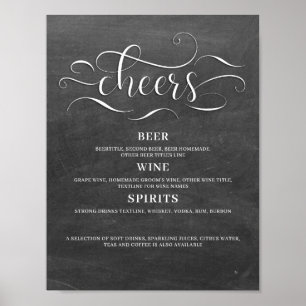 Bruiloft Bar Bord met Krijtbord Poster