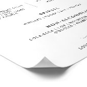 Bruiloft Bar Drinken Menu Elegante Signature Drink Poster (Hoek)