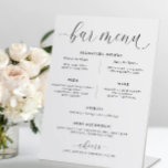 Bruiloft Bar Drinken Menu Elegante Signature Drink Reclamebord Met Voetstuk<br><div class="desc">Verbeter uw bruiloft receptie met ons elegante Wedding Bar Menu teken, een perfecte mix van elegantie en functionaliteit. Met zijn zorgvuldig ontworpen typografie integreert dit teken naadloos in uw huwelijksdecor en voegt een vleugje verfijning toe aan de sfeer. Met zijn elegante ontwerp, wordt ons teken van het de Menumenu van...</div>