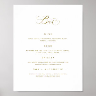 Bruiloft Bar Menu Drink Teken Receptie Poster