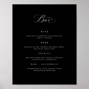 Bruiloft Bar Menu Drink Teken Receptie Poster