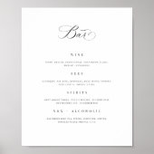 Bruiloft Bar Menu Drink Teken Receptie Poster (Voorkant)