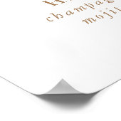 Bruiloft Bar Menu in bruine minimalistische kallig Poster (Hoek)