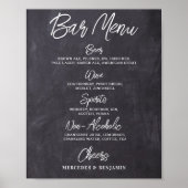 Bruiloft Bar Met Gepersonaliseerd Drankmenu Rustie Poster (Voorkant)