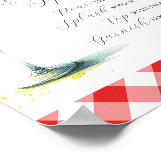 Bruiloft Bar Teken Limoncello Spritzer Recept Poster (Hoek)