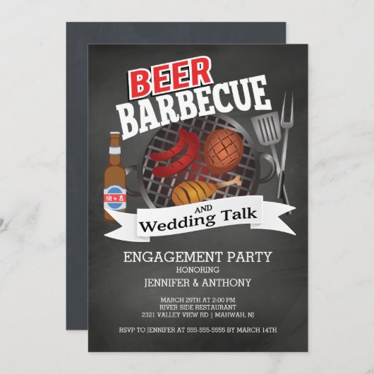 Bruiloft Barbecue Bruiloft Praat Verlovingsfeest Kaart (Voorkant / Achterkant)