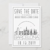 Bruiloft Barcelona Gestileerde Silhouet Save the D Kaart (Voorkant)