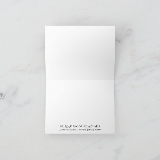 Bruiloft Bedankbriefje Botanisch Varensblad Loofwe Bedankkaart (Binnen)