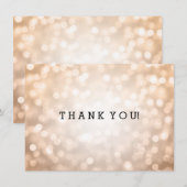 Bruiloft Bedankbriefje Koper Glitter Lichtjes Kaart (Voorkant / Achterkant)