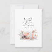 Bruiloft Bedanken met Bloemmotief Bedankkaart (Voorkant)