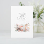 Bruiloft Bedanken met Bloemmotief Bedankkaart (Staand voorkant)