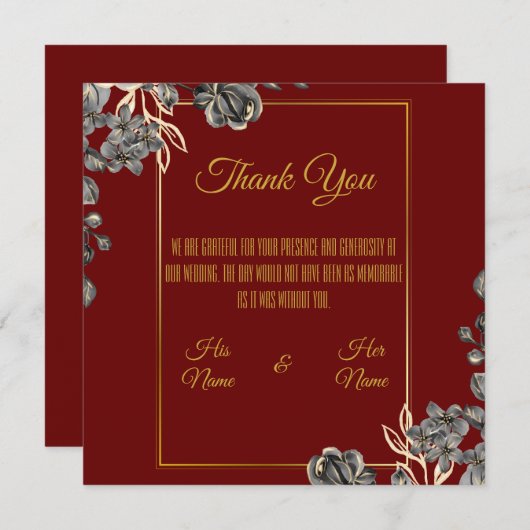 bruiloft bedankkaart (Voorkant / Achterkant)