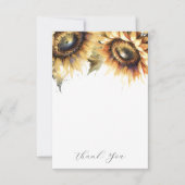 Bruiloft bedankkaarten geel zonnebloemen bedankkaart (Voorkant)