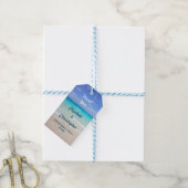 Bruiloft Bedankt Azure Blue Caribbean Tropical Bea Cadeaulabel (Met Touw)