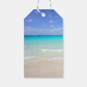 Bruiloft Bedankt Azure Blue Caribbean Tropical Bea Cadeaulabel (Achterkant)