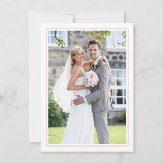 BRUILOFT BEDANKT borstel geletterd script blush ro Kaart (Achterkant)