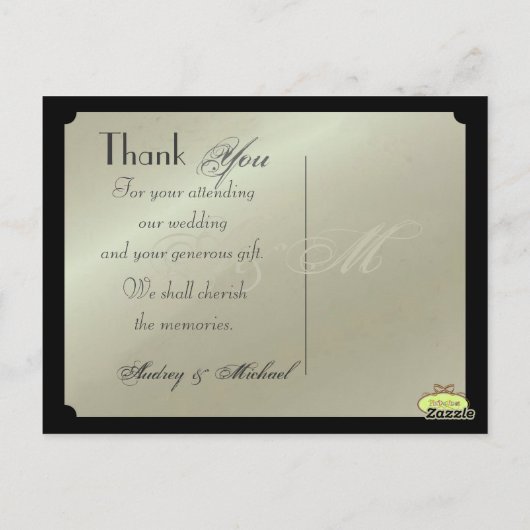 BRUILOFT BEDANKT DIY KLEUR/ 3 FOTOLIJSTEN BRIEFKAART (Achterkant)