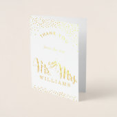 BRUILOFT BEDANKT echtpaar heer & mevrouw modern sc Folie Kaarten (Voorkant)