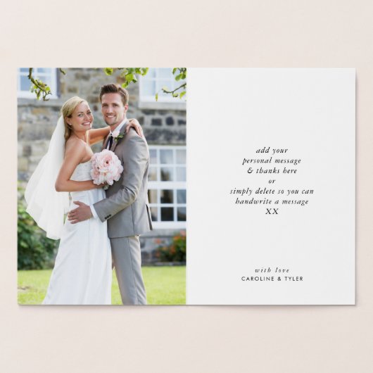 BRUILOFT BEDANKT echtpaar heer & mevrouw modern sc Folie Kaarten (Binnen)