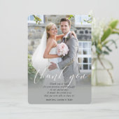 BRUILOFT BEDANKT foto kalligrafie elegante ovelay (Staand voorkant)