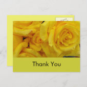 bruiloft bedankt gele rozenbloemen briefkaart (Voorkant / Achterkant)